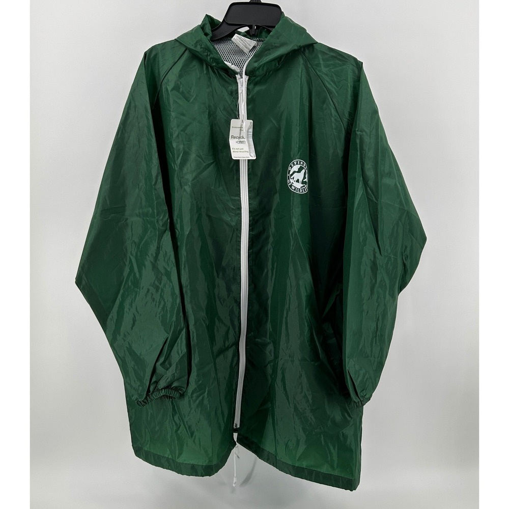 Defenders of Wildlife Green OSFM Unisex Recycle Rain Windbreaker Lightweight NWT